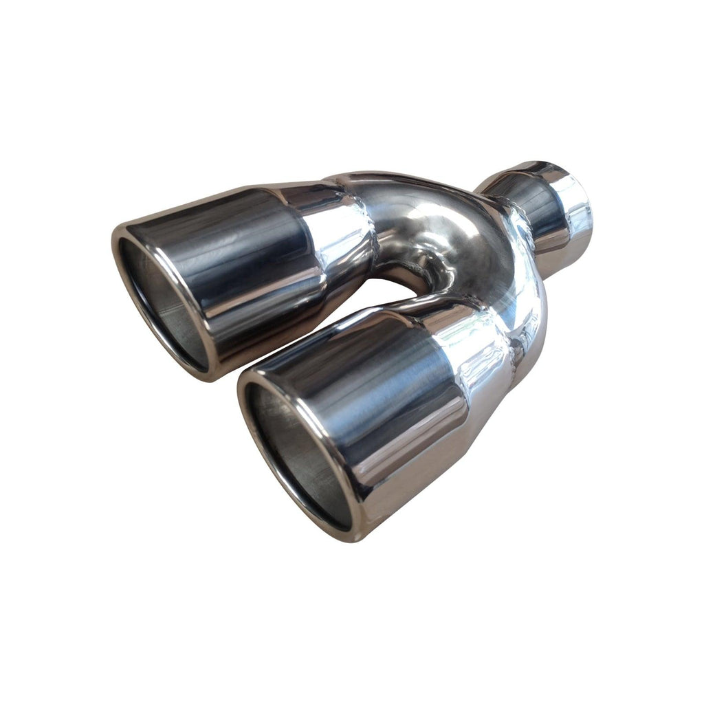 NINTE 2.5" to 3" Dual Exhaust Tip 2 1/2 Inch Inlet 3 Inch Outlet 9.5" Length Weld On Exhaust Tailpipe Tips 304 Polished Stainless Steel 1.2mm Thickness Double Wall Slant Rolled Edge - NINTE