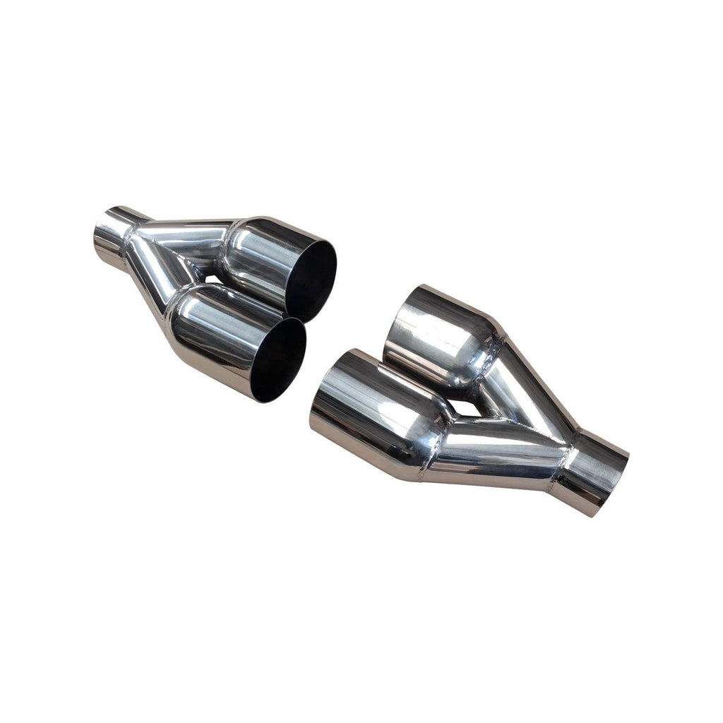 NINTE Pair of Dual Exhaust Tips Staggered Single Wall 304 Stainless Steel for ID: 2.5 inch/OD: 3.5"/ Length: 10.25" - NINTE