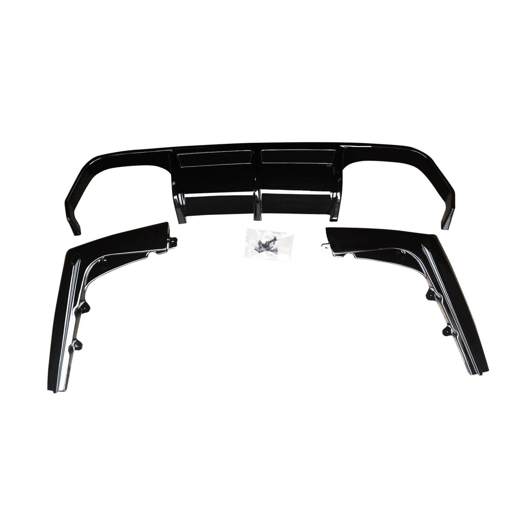 NINTE For 2015 - 2020 BMW F80 M3 F82 M4 F83 3PCs Rear Diffuser ABS Painted V Style Rear Bumper Lip - NINTE