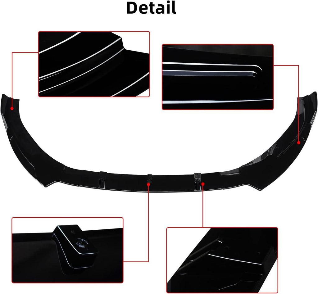NINTE For 2020 - 2024 Audi A4 S4 Front Lip ABS Painted 3 Pieces Lower Bumper Splitter - NINTE