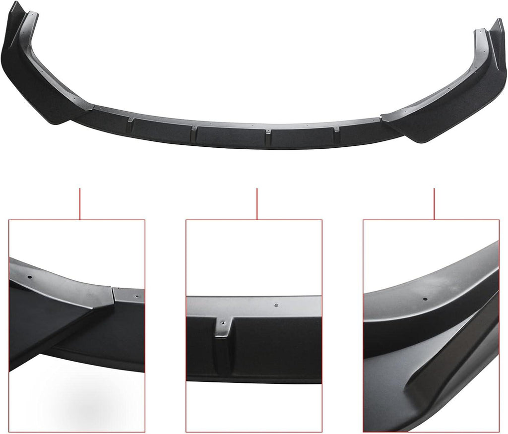 NINTE For 2014 - 2016 Lexus F Sport Front Lip Front Bumper Lower Spoiler Splitter 3 PCs ABS Lip - NINTE