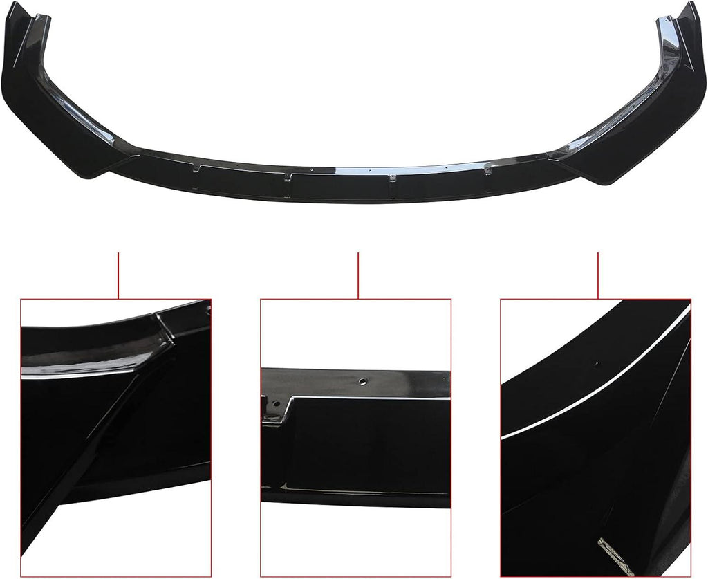 NINTE For 2014 - 2016 Lexus F Sport Front Lip Front Bumper Lower Spoiler Splitter 3 PCs ABS Lip - NINTE
