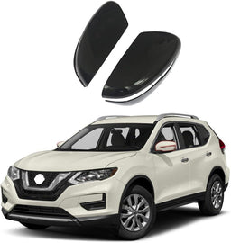NINTE Mirror Cover for 14 - 20 Nissan Rogue / 15 - 17 Juke / 2015 - 2022 Murano / 17 - 20 Pathfinder - ABS Painted Gloss Black Full Mirror Covers (NOT the Replacement) - NINTE