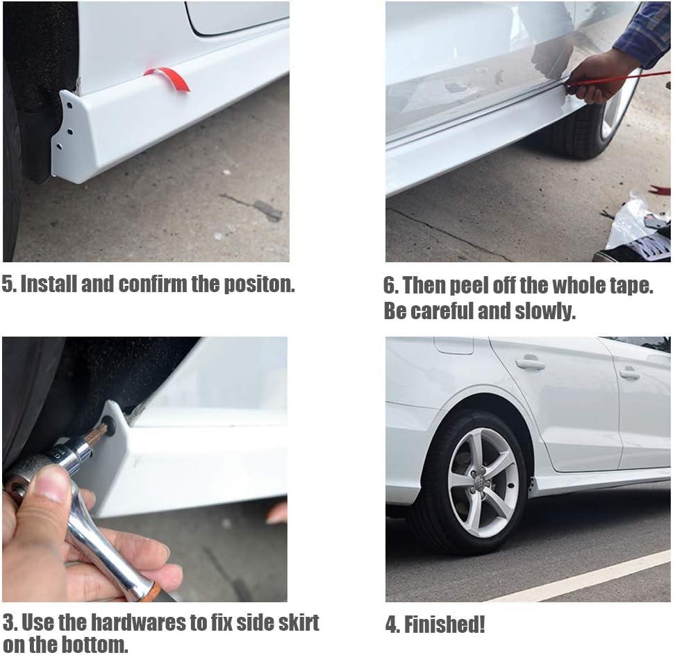 NINTE Side Skirts For 2013 - 2019 Audi A3 Sedan 4DR Side Extension Lips - NINTE