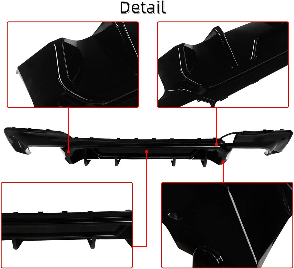 NINTE Rear Diffuser For 2018 - 2021 BMW G01 X3 M - Sport M40i ABS Rear Bumper Lip - NINTE