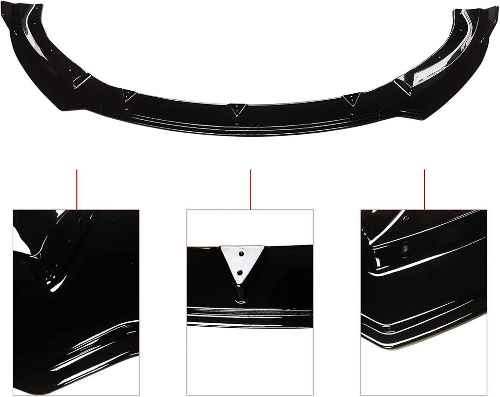 NINTE For 2020 - 2024 Tesla Model Y Front Bumper Lip ABS 3pcs Front Lower Chin Splitter - NINTE