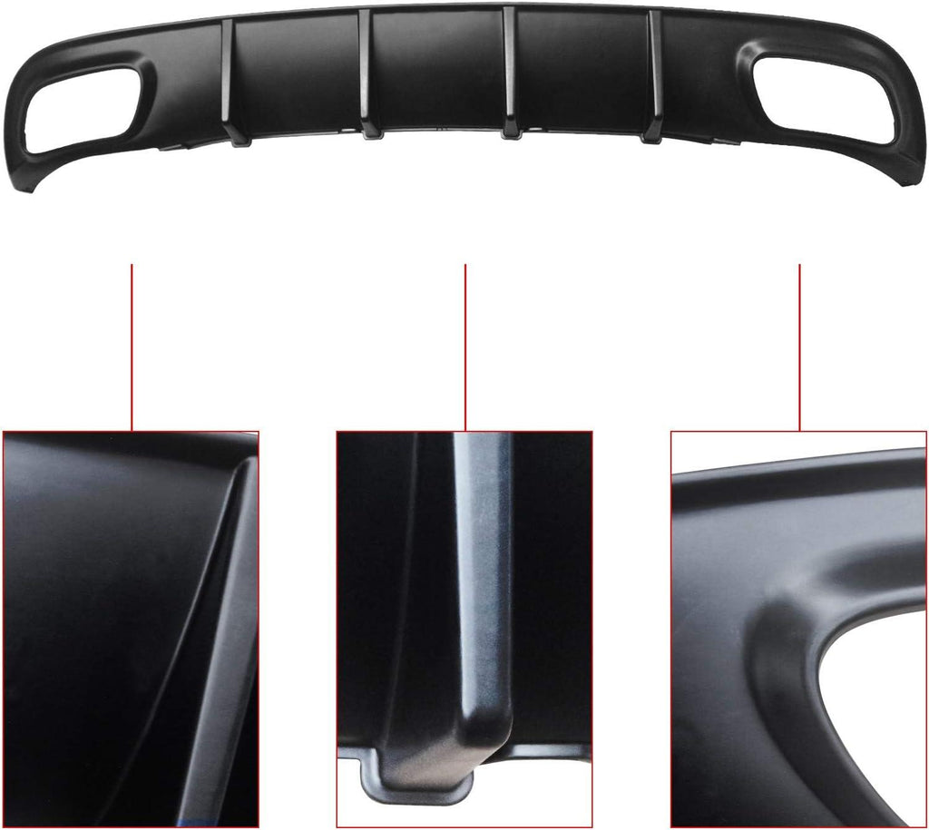 NINTE For 15 - 23 Dodge Charger SXT Rear Diffuser 15 - 18 R/T RT Fit Rectangle Tip Rear Diffuser - NINTE