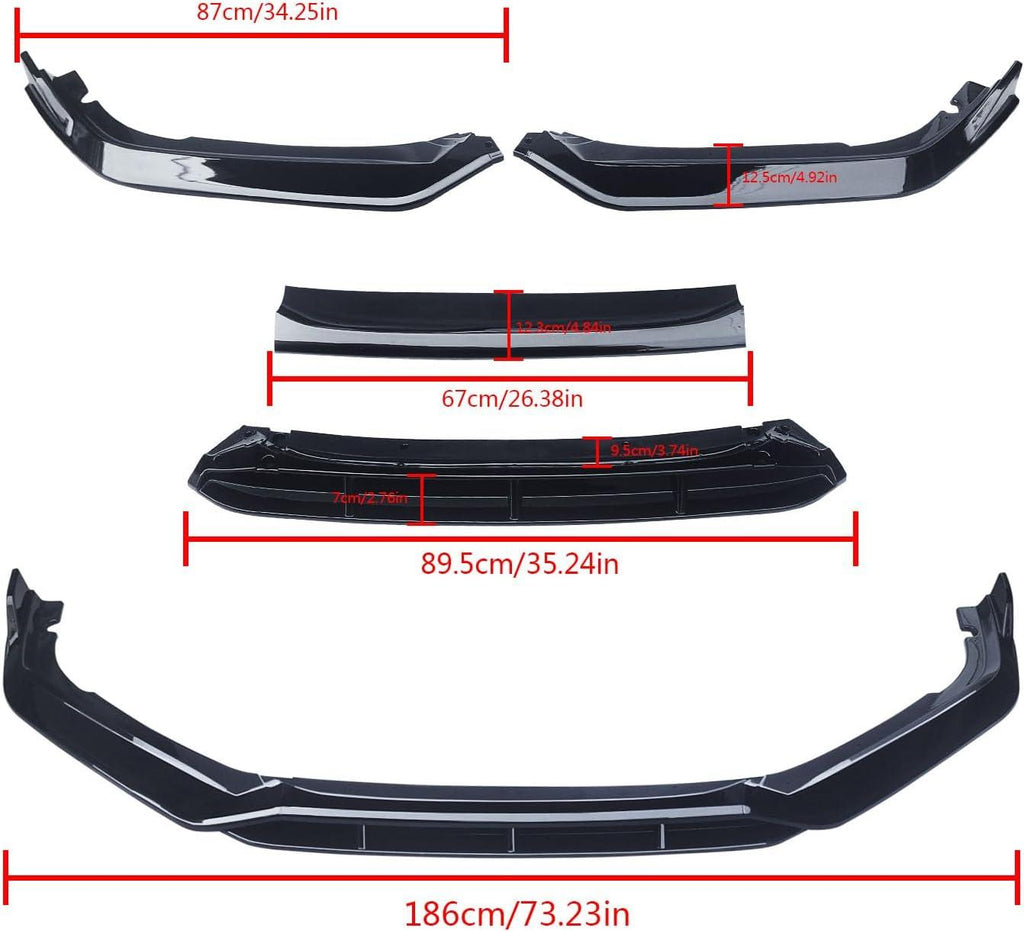 NINTE For 2021 - 2022 Honda Accord Facelift ABS 4Pcs Painted Front Lip Front Bumper Lip Splitters - NINTE