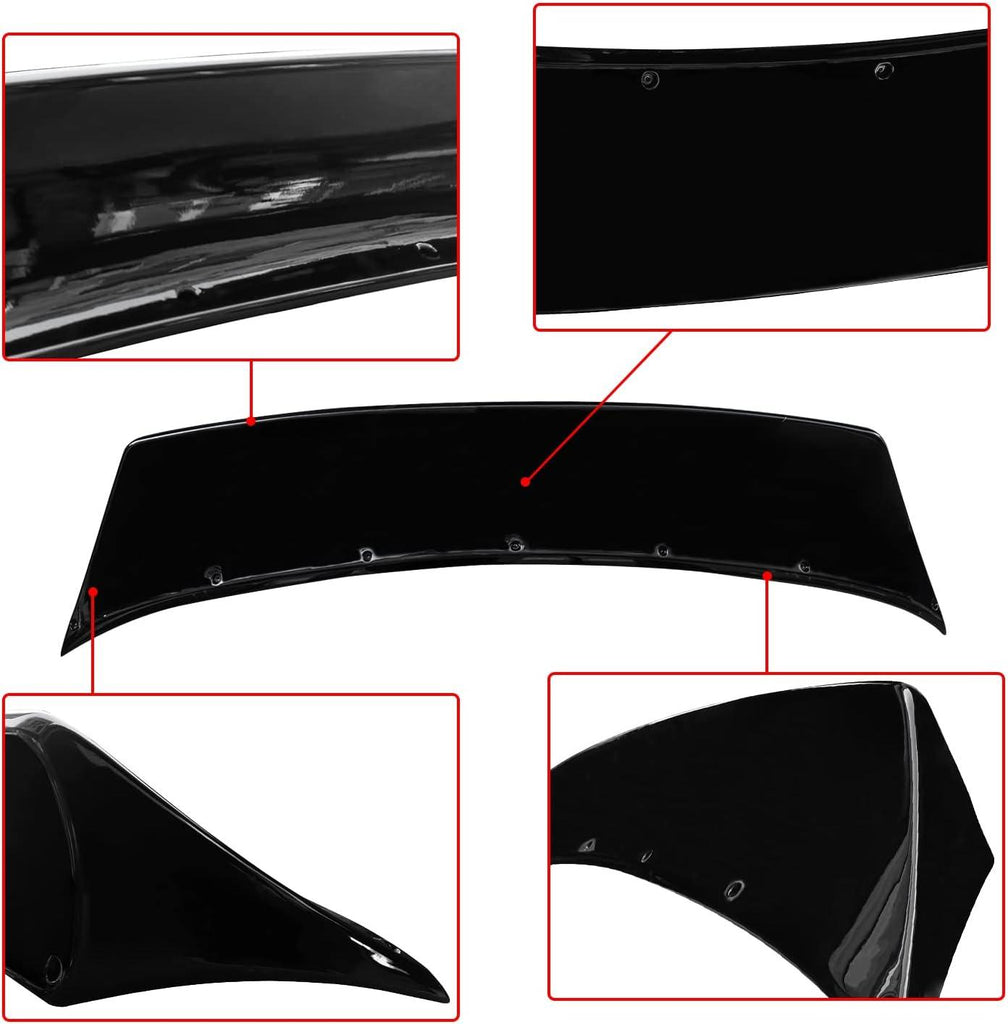NINTE Rear Spoiler for 2003 - 2008 Nissan 350Z Fairlady Z33 Gloss Black V Style Trunk Wing ABS Painted Splitter - NINTE