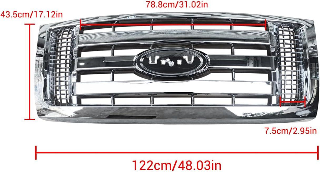NINTE Silver Front Grille Assembly For 2009 - 2014 Ford F150 XL model Replacement - NINTE