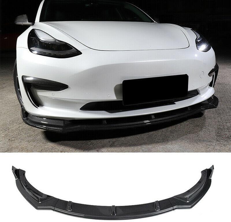 NINTE For 2017 - 2023 Tesla Model 3 Sedan Front Lip ABS 3 Pieces Front Chin Splitter - NINTE