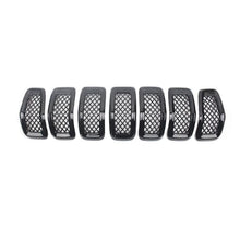 Load image into Gallery viewer, NINTE 2014 - 2018 Jeep Cherokee Chrome Front Mesh Grille Cover 7 PCS ABS Gloss Black - NINTE