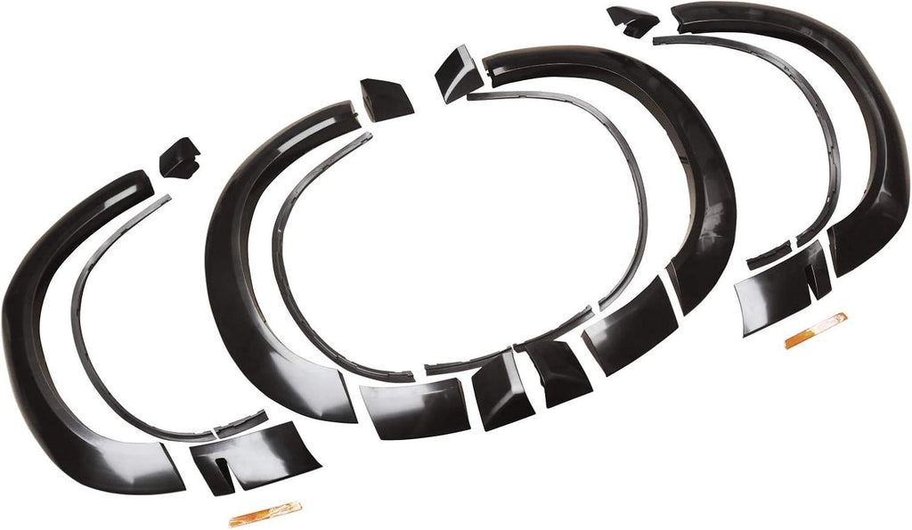 NINTE Fender Flares for 2015 - 2021 Dodge Challenger Hellcat Model, Demon Style PP Unpainted Black Fender Flares - NINTE