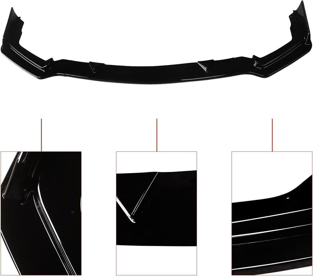 NINTE For 2014 - 2017 Infiniti Q50 Sport Model Front Lip ABS 3 PCS Front Bumper Lip Spoiler Splitter - NINTE