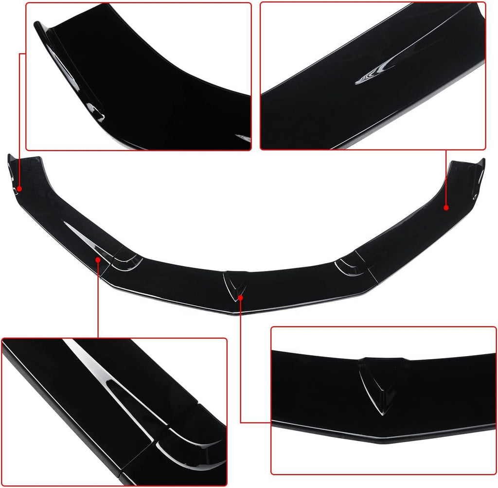 NINTE Front Lip for 2016 - 2021 ChevroletCamaro SS / 2019 - 2021 LS LT RS 3 Pieces Front Bumper Lip Spoiler Splitters - NINTE