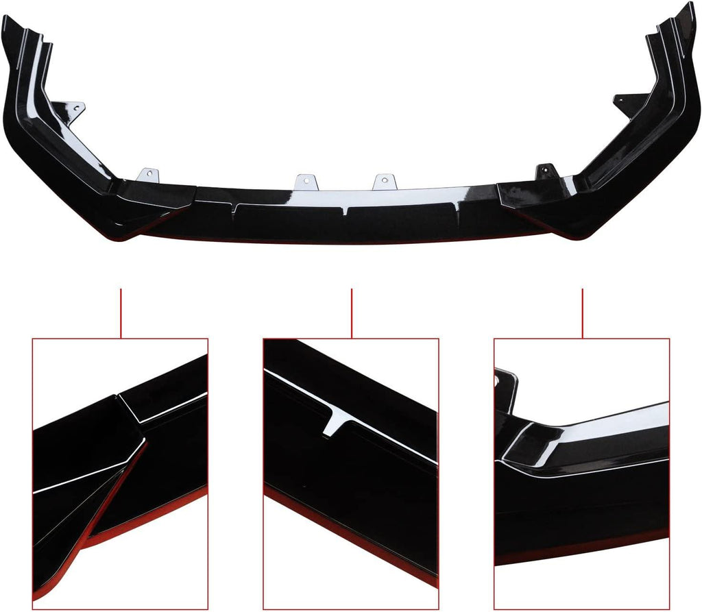 NINTE For 2022 - 2024 11th Honda Civic Front Lip ABS Front Bumper Splitter Body Spoiler - NINTE