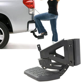 NINTE for F150 BedStep Fit for 2015 - 2022 Ford F - 150 Folding Truck Step Retractable Bumper Tailgate Bed Step F150 Exterior Accessories Hitch Steps Black - NINTE