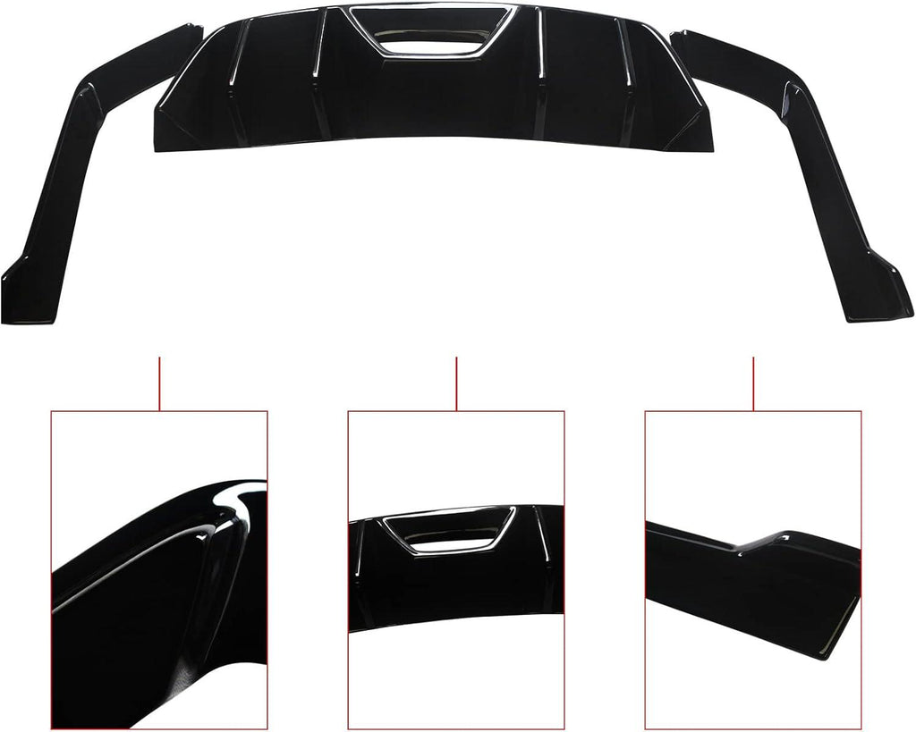 NINTE Rear Diffuser Fit For 2015 - 2017 Ford Mustang HN Style Rear Bumper Diffuser ABS Rear Bumper Diffuser Rear Bumper - NINTE