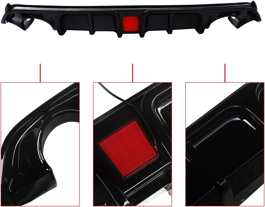 NINTE For 2017 - 2023 Infiniti Q60 ABS Rear Diffuser Rear Bumper Lip With Brake Light - NINTE