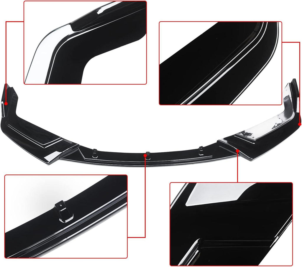 NINTE For 2017 - 2021 Honda Civic Si FK7 Hatchback ABS 3 Pieces Front Lip Bumper Splitters - NINTE