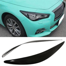 Load image into Gallery viewer, NINTE For 2014 - 2024 Infiniti Q50 Q50S Headlight Eyebrow Visor Cover ABS Carbon Fiber Look - NINTE