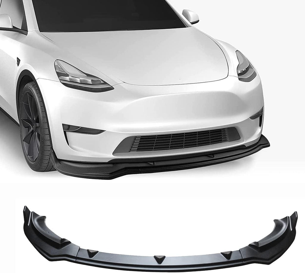 NINTE For 2020 - 2024 Tesla Model Y Front Bumper Lip ABS 3pcs Front Lower Chin Splitter - NINTE
