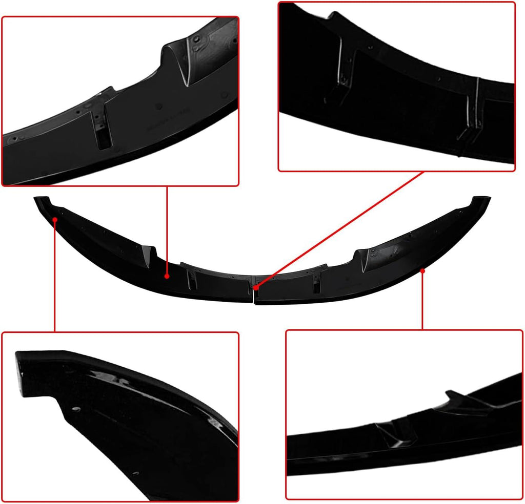 NINTE Front Lip For 2007 - 2013 BMW E82 128i 135i M Sport 4ps Set ABS Painted Front Bumper Lip Splitter - NINTE