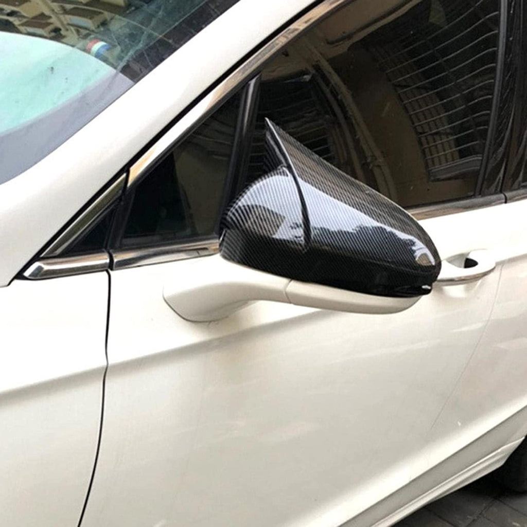 NINTE For 2013 - 2020 Ford Fusion Mondeo Painted Mirror Cover Mirror Caps Gloss Black Carbon Fiber - NINTE