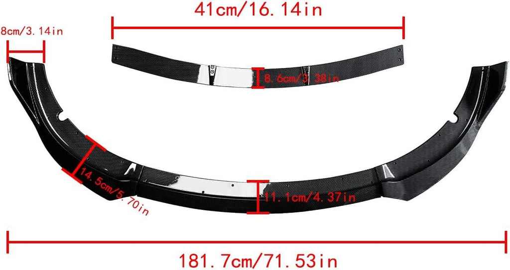 NINTE For 2020 - 2023 Dodge Charger Widebody ABS 4PCs Front Lip Front Bumper Lip Splitter - NINTE