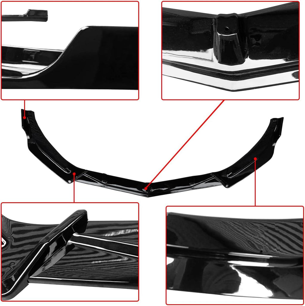 NINTE For 2016 - 2024 Chevrolet Malibu Front Lip ABS 3PCs Front Bumper Splitters - NINTE