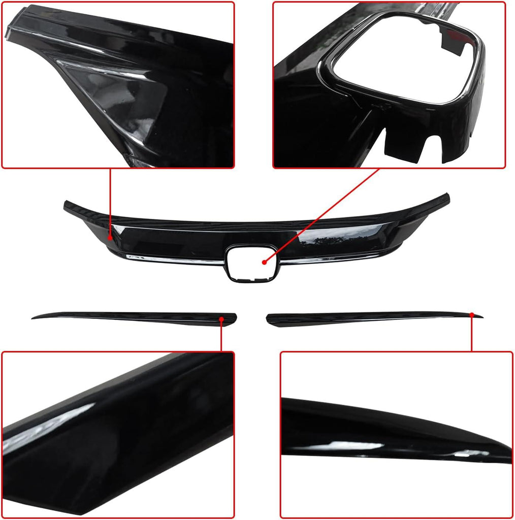 NINTE For 2022 - 2025 Honda Civic 11th Gen Front Hood Bonnet Cover Trim - NINTE