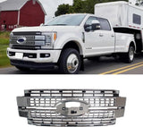 NINTE Front Bumper Grill For 2017-2019 Ford F250 F350 Super Duty ABS Chrome Replacement Insert Grille Car Accessories HC3Z-8200-CC HC3Z8200CC