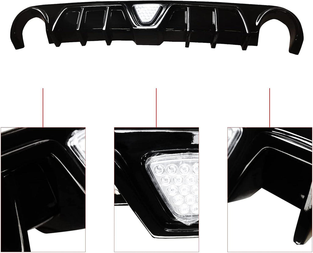 NINTE Rear Diffuser for 2012 - 2014 Chrysler 300 SRT with Brake Light Rear Bumper Lip - NINTE