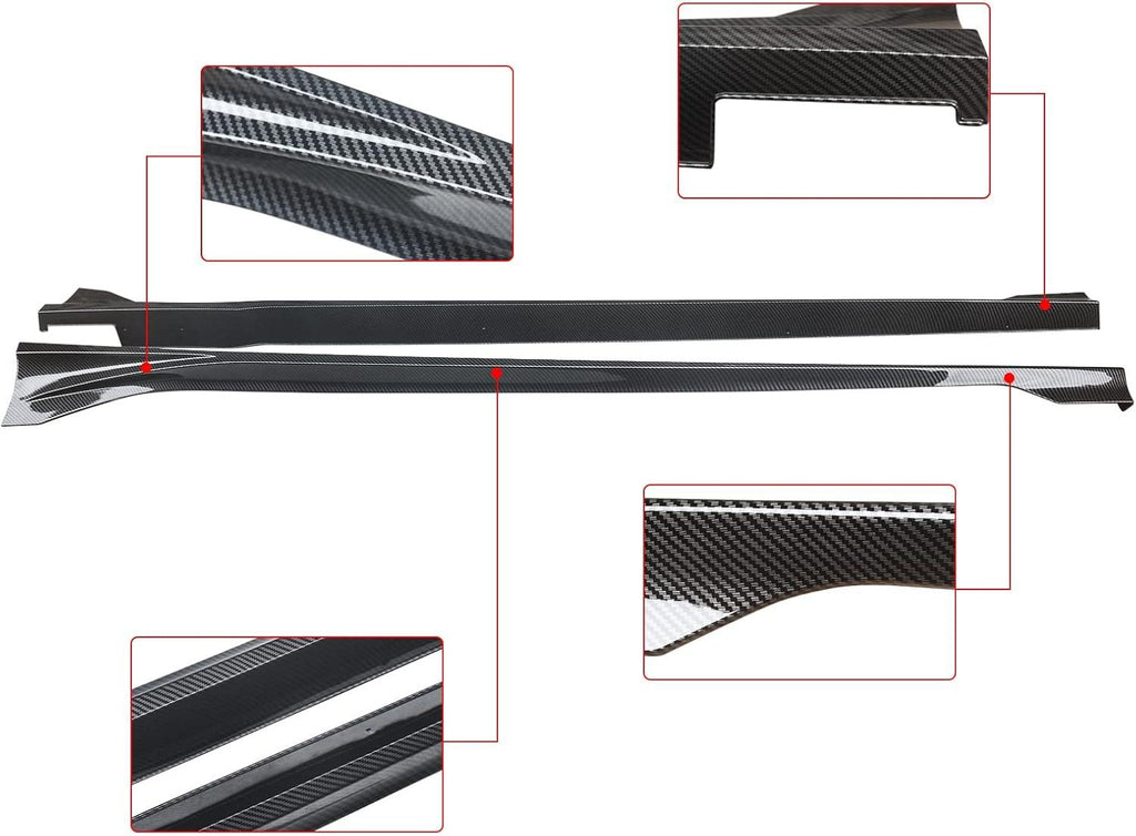 NINTE For 2022 - 2025 Honda Civic 11th Gen Side Skirts ABS Side Rocker Panel Extension Lips - NINTE