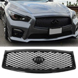NINTE Grill For INFINITI Q50 2014-2017 Front Hood Upper Grille