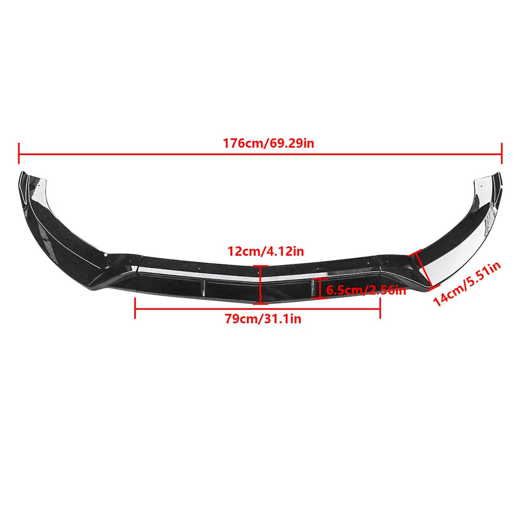 NINTE For 2015 - 2018 Benz C - Class W205 Sport Front Lip Front Bumper Lip Splitter ABS 3PCS - NINTE