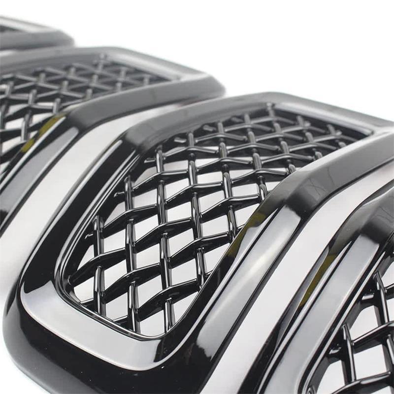 NINTE 2014 - 2018 Jeep Cherokee Chrome Front Mesh Grille Cover 7 PCS ABS Gloss Black - NINTE