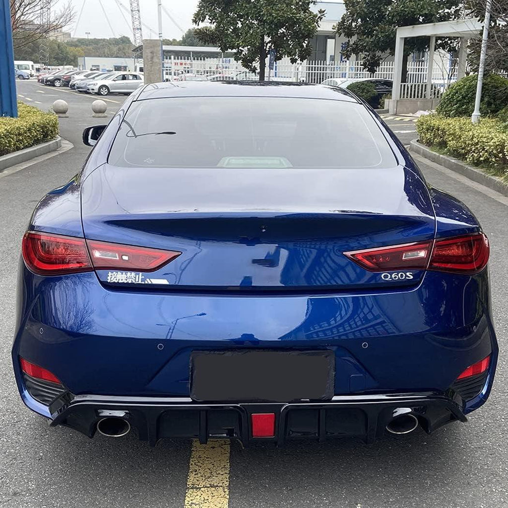 NINTE For 2017 - 2023 Infiniti Q60 ABS Rear Diffuser Rear Bumper Lip With Brake Light - NINTE