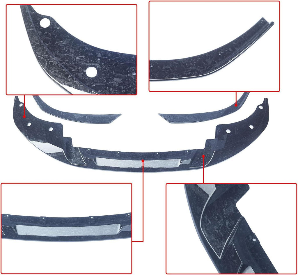 NINTE For 2020 - 2025 BMW 4 Series Coupe Convertible G22 G23 430i M440i M Sport Front Lip Front Splitter Bumper Lip ABS Painted Carbon Fiber Style Chin G22 Extension Accessories - NINTE