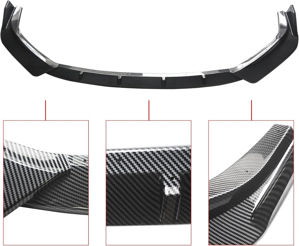 NINTE For 2014 - 2016 Lexus F Sport Front Lip Front Bumper Lower Spoiler Splitter 3 PCs ABS Lip - NINTE