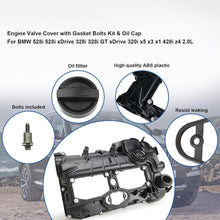 Cargar imagen en el visor de la galerĆa, NINTE N20 Engine Valve Cover with Gasket Bolts Kit Oil Cap for BMW 2012 - 2018 528i 528i xDrive 328i 328i GT xDrive 320i x5 x3 X1 428i z4 2.0L Replace 11127588412 - NINTE