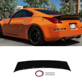 NINTE Rear Spoiler for 2003-2008 Nissan 350Z Fairlady Z33 Gloss Black V Style Trunk Wing ABS Painted Splitter