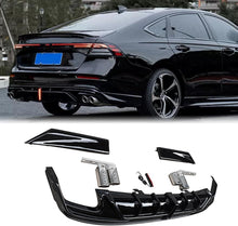 Load image into Gallery viewer, NINTE for 2023 2024 Honda Accord Gloss Black Rear Diffuser with Tailpipe Rear Bumper Bumper with Brake Light - NINTE