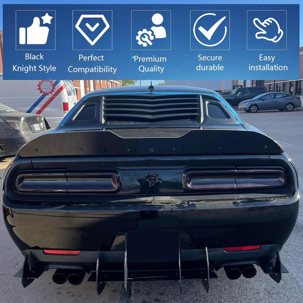 NINTE For 2015 - 2024 Dodge Challenger Accessories Tail Light Covers Rear Guard Trim Kit Exterior Frame Smoked Black 4Pcs - NINTE