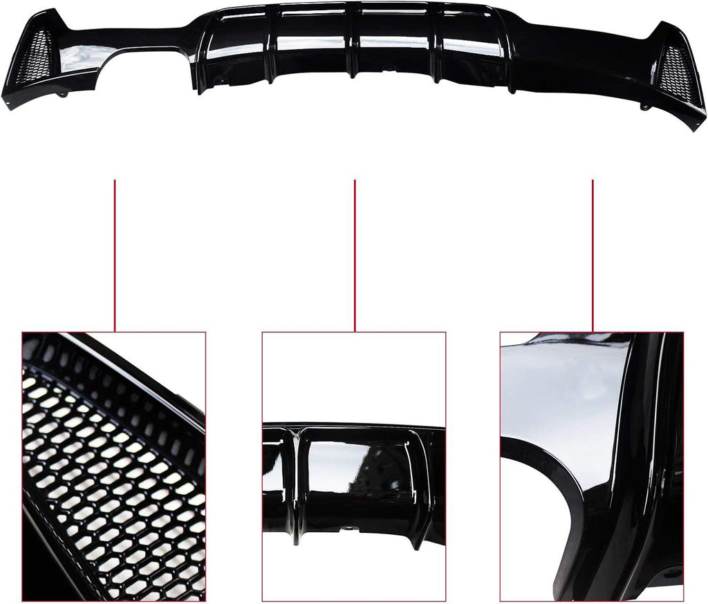 NINTE For 2014 - 2020 BMW 4 Series F32 F33 F36 420i 420d 428i 430i M Sport Rear Diffuser Single Twin Exhaust Rear Bumper Lip Splitter - NINTE