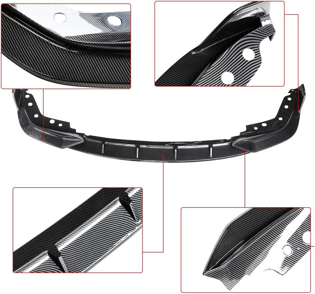 NINTE For 2019 - 2023 BMW 3 Series G20 G28 Front Lip M - Sport ABS Painted Gloss Black Front Splitter Bumper Lip spoiler 3Pcs - NINTE