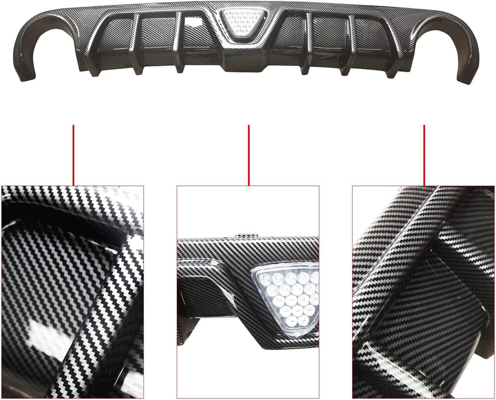 NINTE Rear Diffuser for 2012 - 2014 Chrysler 300 SRT with Brake Light Rear Bumper Lip - NINTE