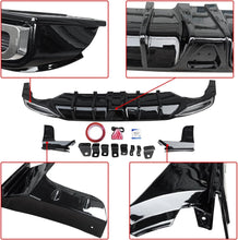 Laden Sie das Bild in den Galerie-Viewer, NINTE Rear Diffuser for 2022 - 2024 11th Honda Civic Hatchback Hybrid ABS Gloss Black Painted Bumper Diffuser Lip Body Kits - NINTE