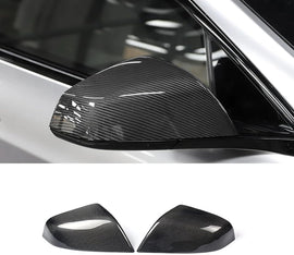 NINTE Mirror Covers for 2016 - 2022 Tesla Model X Mirror Overlays Carbon Fiber Style ABS Painted (NOT the Replacement) - NINTE