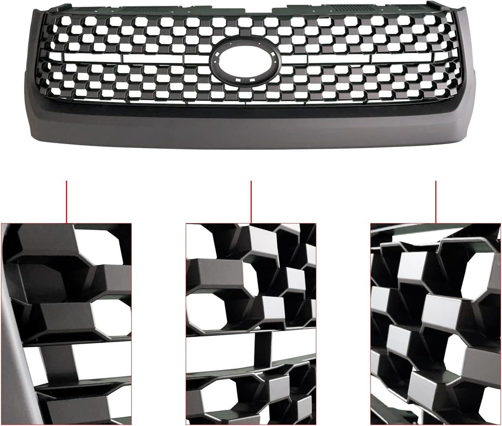 NINTE For 2014 - 2021 Toyota Tundra Front Grill Replacement Hood Bulge Lower Grille - NINTE